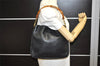 Authentic GUCCI Bamboo 2Way Shoulder Hand Bag Leather Black Junk 2418K