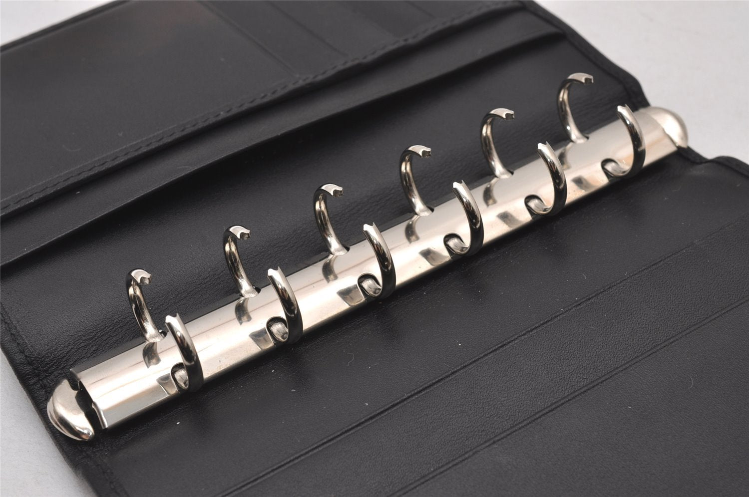 Authentic GUCCI Note Book Notebook Cover GG Canvas Leather 74259 Black 2419I