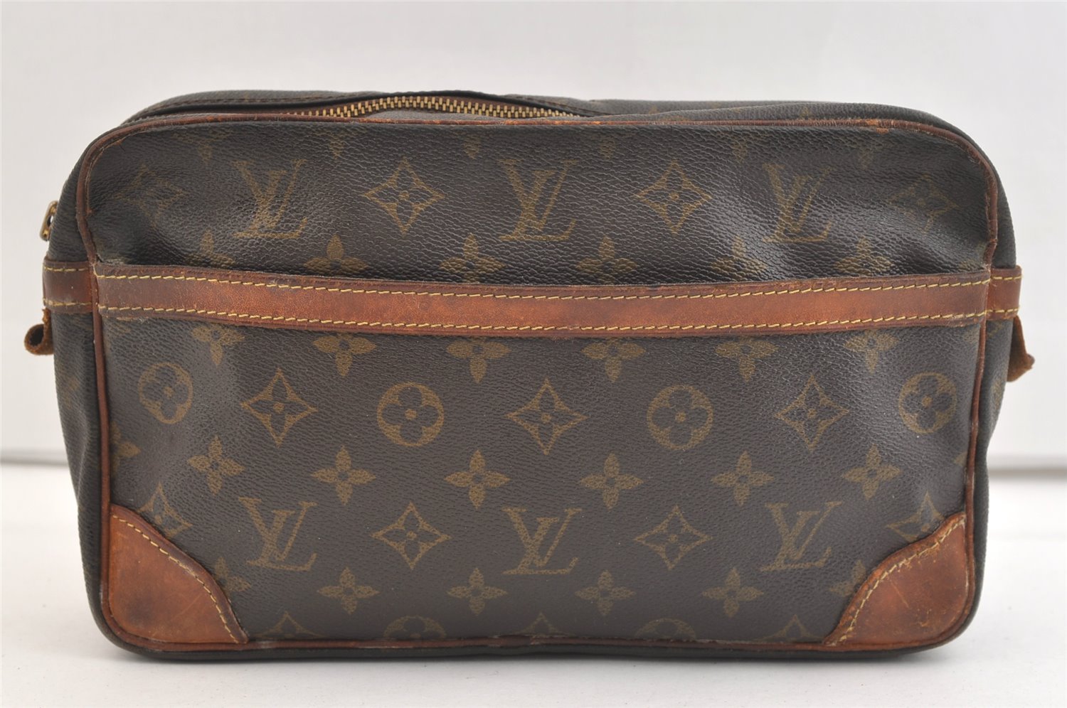 Authentic Louis Vuitton Monogram Compiegne 28 Clutch Hand Bag M51845 Junk 2419K