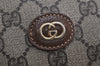 Authentic GUCCI Web Sherry Line Travel Boston Bag GG PVC Leather Brown 2420K