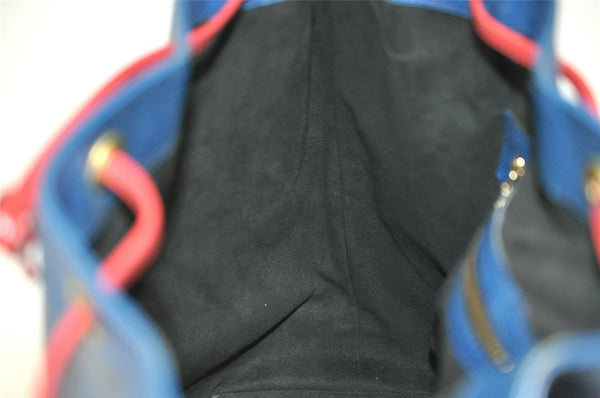 Auth Louis Vuitton Epi Noe Tricolor Blue Red Green M44082 Drawstring Bag 2421I