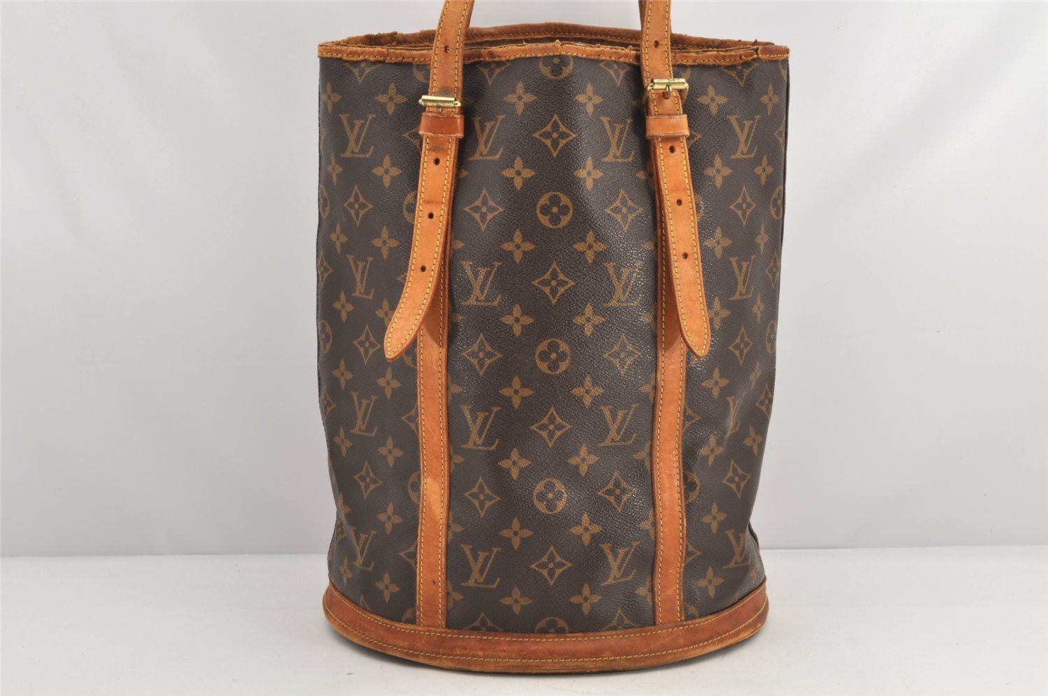 Authentic Louis Vuitton Monogram Bucket GM Shoulder Tote Bag M42236 Junk 2422K