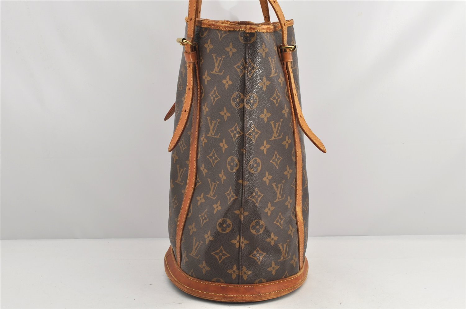 Authentic Louis Vuitton Monogram Bucket GM Shoulder Tote Bag M42236 Junk 2422K