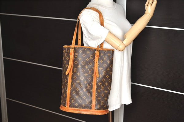 Authentic Louis Vuitton Monogram Bucket GM Shoulder Tote Bag M42236 Junk 2422K