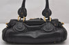 Authentic Chloe Vintage Paddington Leather Shoulder Hand Bag Black 2423J