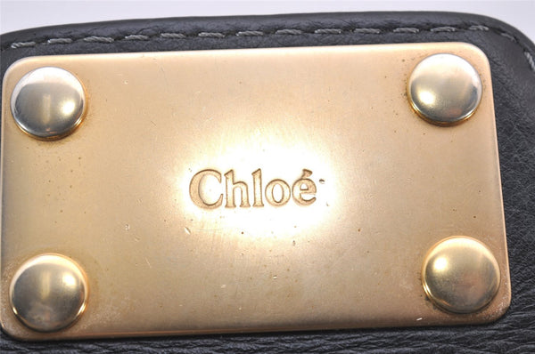 Authentic Chloe Vintage Paddington Leather Shoulder Hand Bag Black 2423J