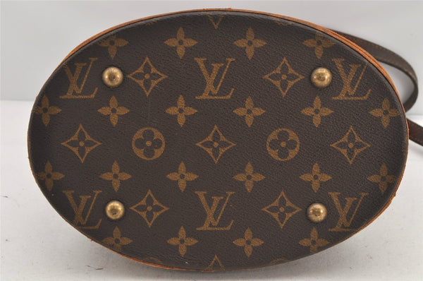 Authentic Louis Vuitton Monogram Bucket PM Shoulder Tote Bag M42238 Junk 2423K