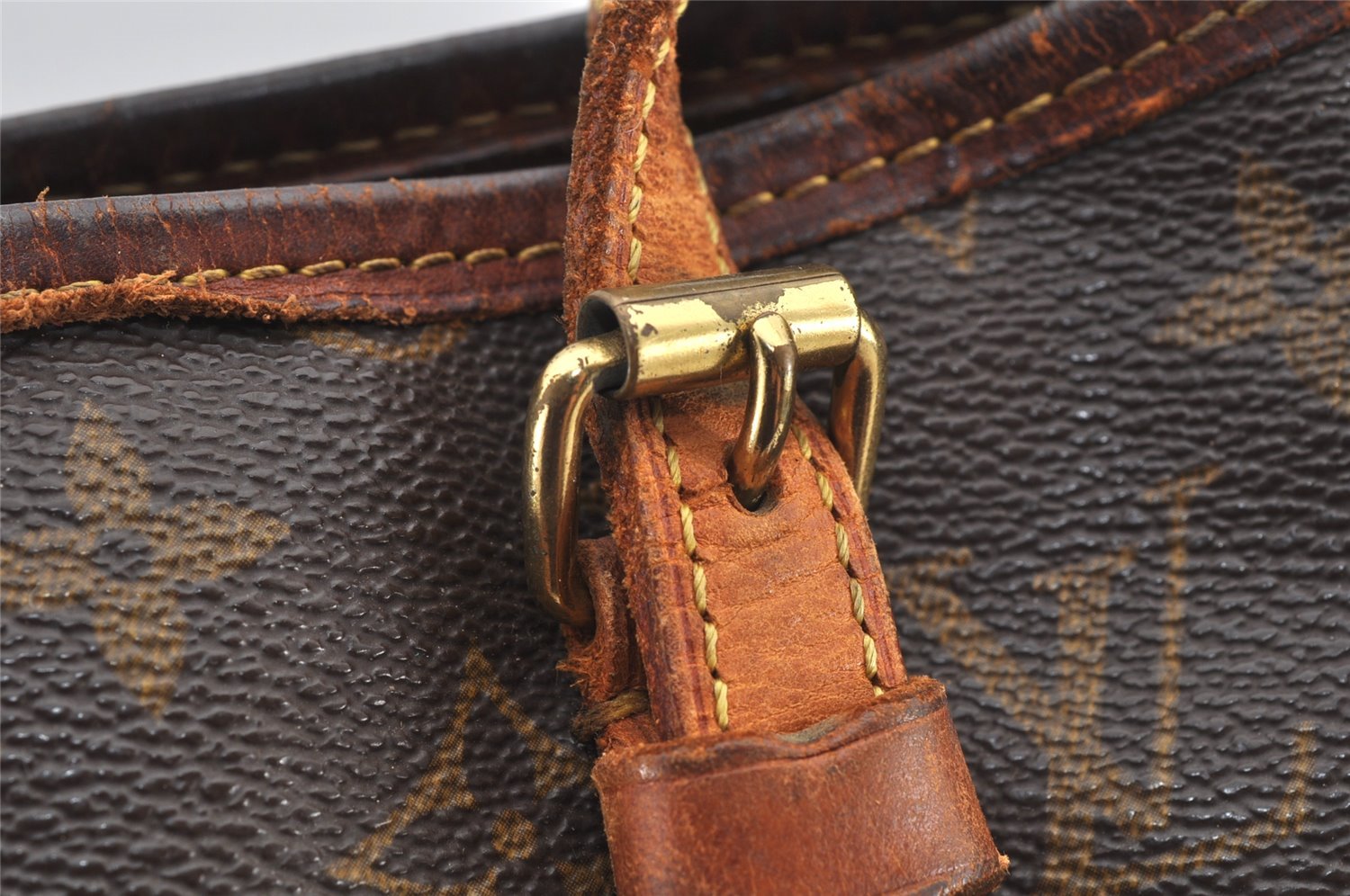 Authentic Louis Vuitton Monogram Bucket PM Shoulder Tote Bag M42238 Junk 2423K