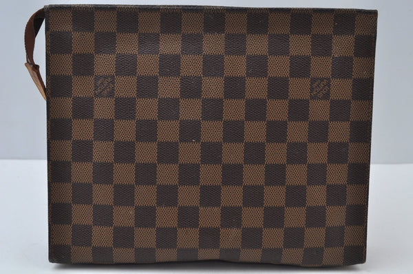 Auth Louis Vuitton Damier Poche Toilette 26 Cosmetic Pouch N47543 Junk 2424J