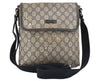 Authentic GUCCI Shoulder Cross Body Bag GG PVC Leather 223666 Navy Blue 2424K