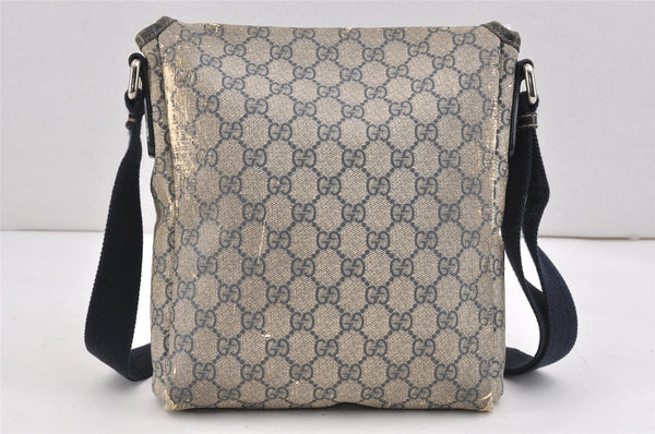 Authentic GUCCI Shoulder Cross Body Bag GG PVC Leather 223666 Navy Blue 2424K