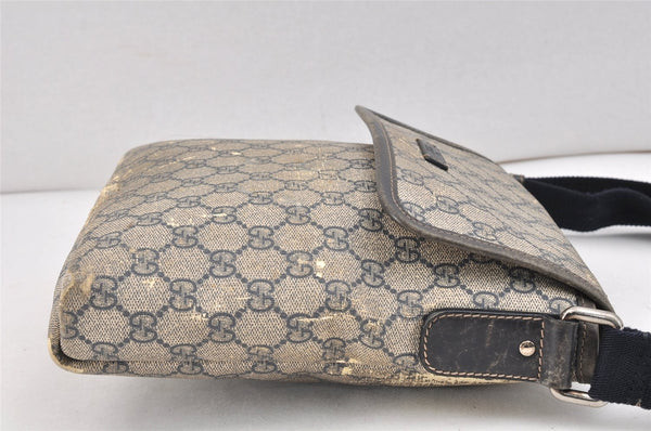 Authentic GUCCI Shoulder Cross Body Bag GG PVC Leather 223666 Navy Blue 2424K