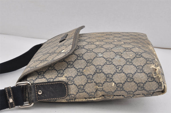 Authentic GUCCI Shoulder Cross Body Bag GG PVC Leather 223666 Navy Blue 2424K