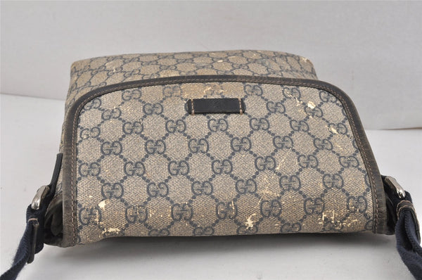 Authentic GUCCI Shoulder Cross Body Bag GG PVC Leather 223666 Navy Blue 2424K