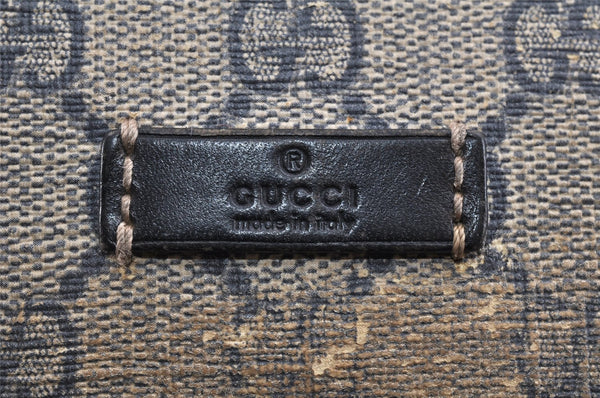 Authentic GUCCI Shoulder Cross Body Bag GG PVC Leather 223666 Navy Blue 2424K