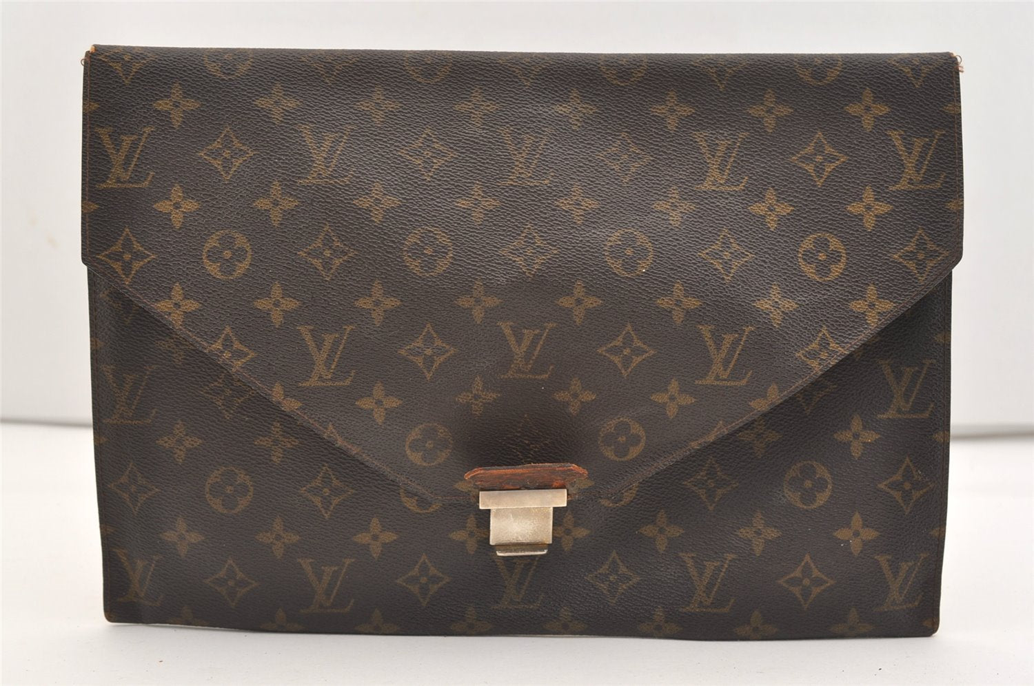 Authentic Louis Vuitton Monogram Poche Plate Documents Case M53522 LV 2425J
