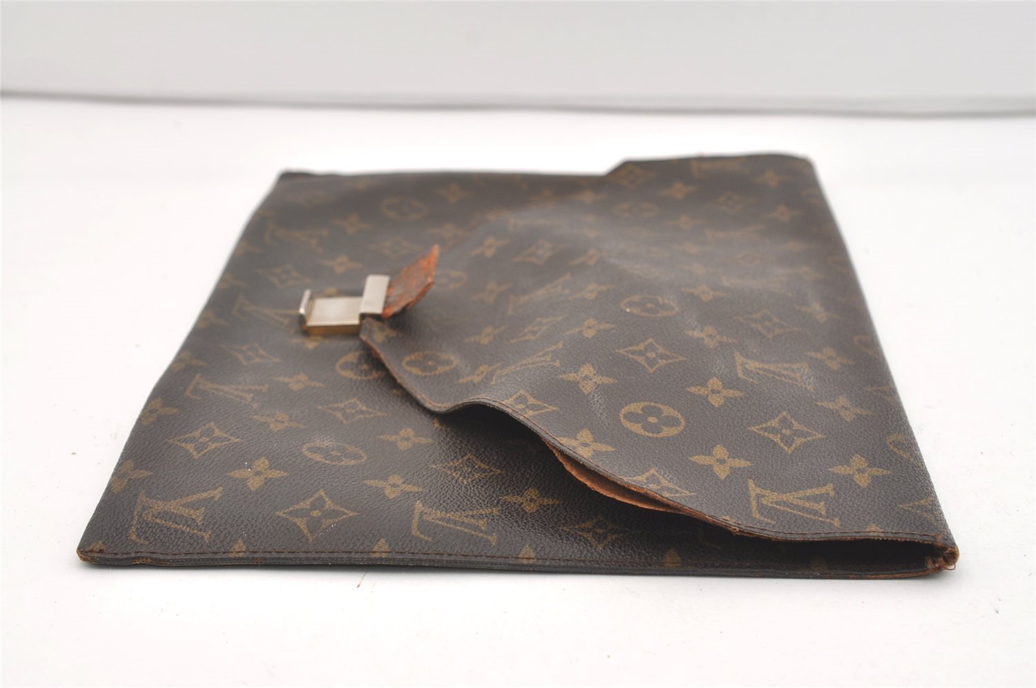 Authentic Louis Vuitton Monogram Poche Plate Documents Case M53522 LV 2425J