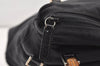 Authentic GUCCI Bamboo 2Way Shoulder Tote Bag Nylon Leather Black 2426J