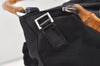 Authentic GUCCI Bamboo 2Way Shoulder Tote Bag Nylon Leather Black 2426J