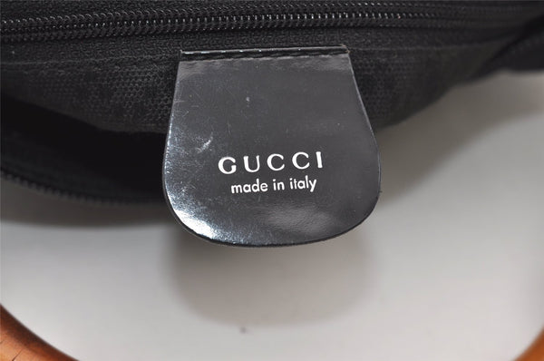 Authentic GUCCI Bamboo 2Way Shoulder Tote Bag Nylon Leather Black 2426J