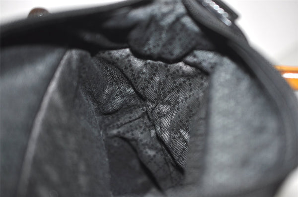 Authentic GUCCI Bamboo 2Way Shoulder Tote Bag Nylon Leather Black 2426J