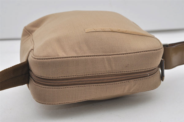 Authentic PRADA Sports Vintage Polyurethane Shoulder Bag Purse Beige 2428J