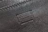 Authentic LOEWE Anagram Vintage Clutch Hand Bag Purse Leather Black 2430I