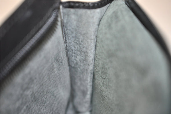 Authentic LOEWE Anagram Vintage Clutch Hand Bag Purse Leather Black 2430I