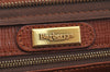 Authentic Burberrys Vintage Leather Clutch Hand Bag Purse Brown 2431I