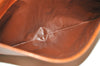 Authentic Burberrys Vintage Leather Clutch Hand Bag Purse Brown 2431I