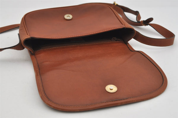 Authentic CELINE Vintage Shoulder Cross Body Bag Leather Brown 2432I