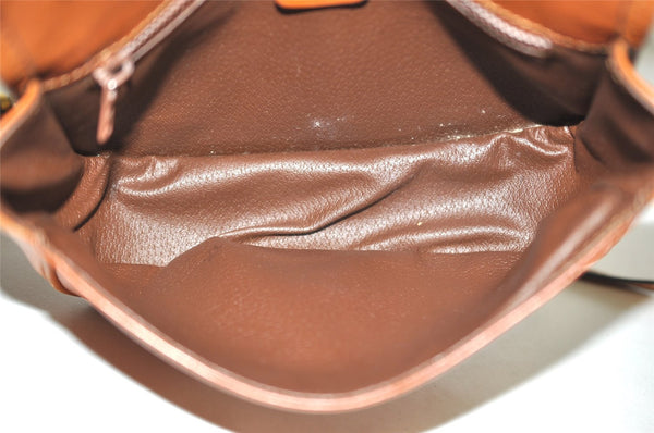 Authentic CELINE Vintage Shoulder Cross Body Bag Leather Brown 2432I