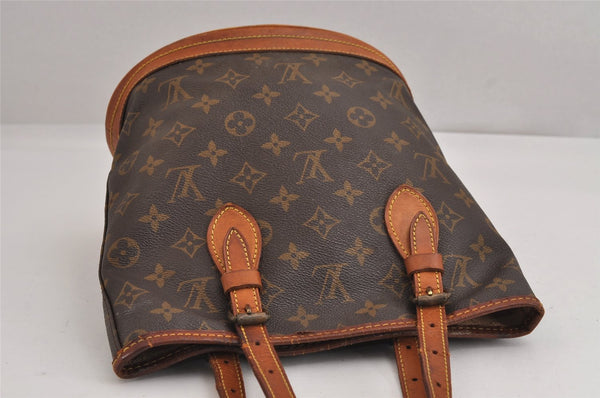 Authentic Louis Vuitton Monogram Bucket PM Shoulder Tote Bag M42238 Junk 2432J
