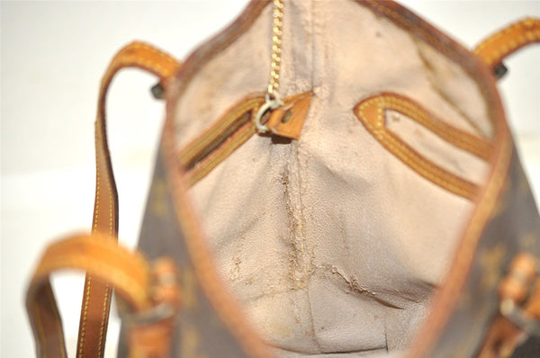 Authentic Louis Vuitton Monogram Bucket PM Shoulder Tote Bag M42238 Junk 2432J
