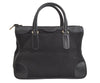 Authentic GUCCI Vintage Micro GG Canvas Leather Tote Hand Bag Black 2432K