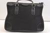 Authentic GUCCI Vintage Micro GG Canvas Leather Tote Hand Bag Black 2432K