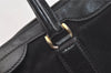 Authentic GUCCI Vintage Micro GG Canvas Leather Tote Hand Bag Black 2432K