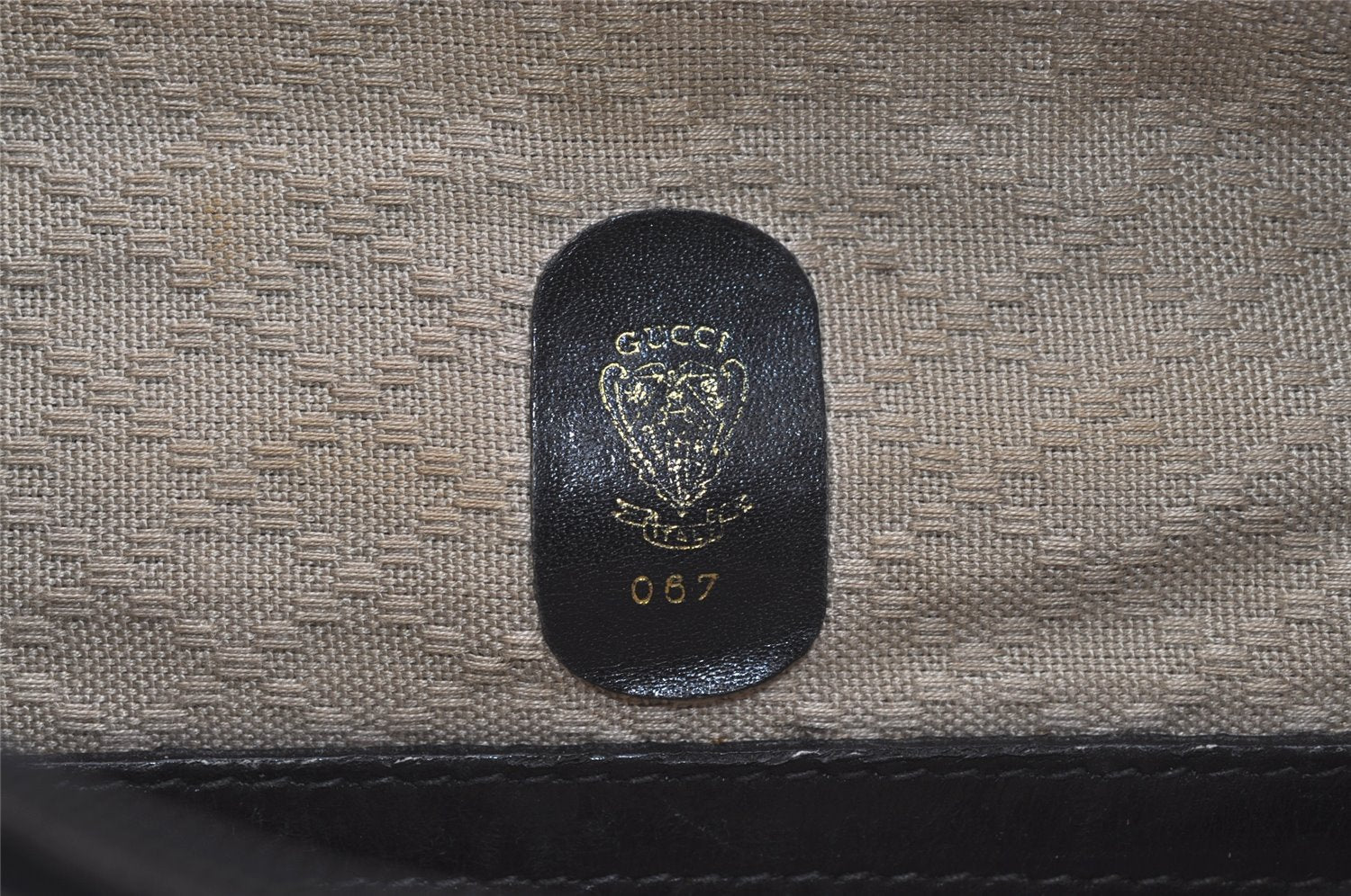 Authentic GUCCI Vintage Micro GG Canvas Leather Tote Hand Bag Black 2432K