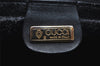 Authentic GUCCI Web Sherry Line Micro GG Shoulder Bag PVC Leather Black 2433I