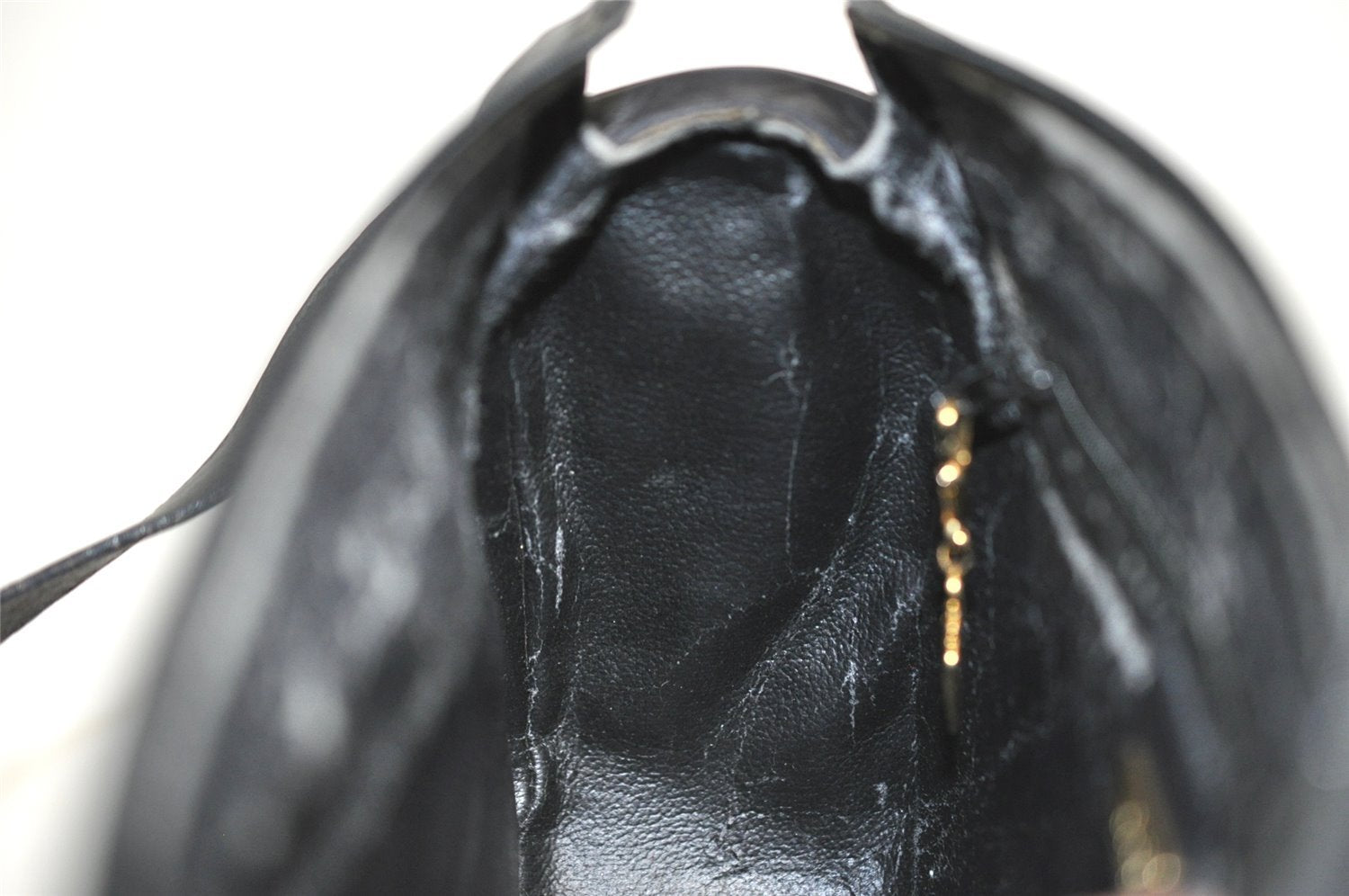 Authentic GUCCI Web Sherry Line Micro GG Shoulder Bag PVC Leather Black 2433I