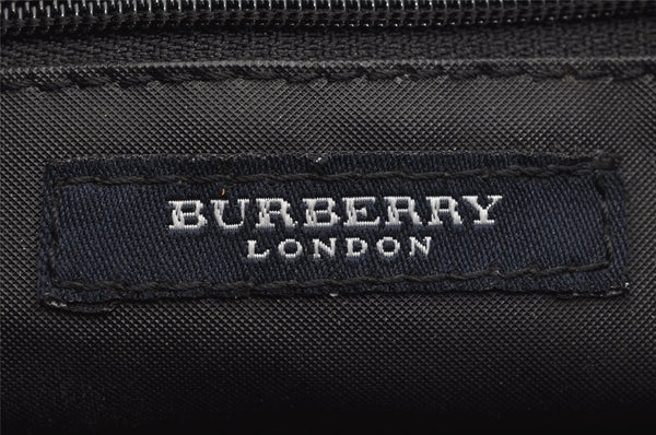 Authentic BURBERRY Check Vintage Tote Hand Bag Purse Nylon Leather Red 2434I