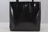 Authentic PRADA Vintage Enamel Hand Bag Purse Black 2434J