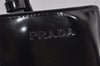 Authentic PRADA Vintage Enamel Hand Bag Purse Black 2434J