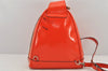 Authentic GUCCI Bamboo Shoulder Bag Purse Enamel Orange Junk 2434K