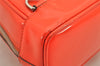 Authentic GUCCI Bamboo Shoulder Bag Purse Enamel Orange Junk 2434K