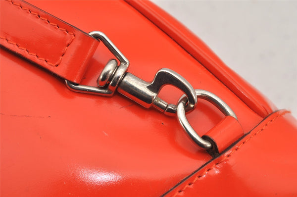 Authentic GUCCI Bamboo Shoulder Bag Purse Enamel Orange Junk 2434K