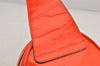 Authentic GUCCI Bamboo Shoulder Bag Purse Enamel Orange Junk 2434K
