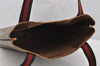 Authentic GUCCI Web Sherry Line Shoulder Tote Bag GG PVC Leather Brown 2436I