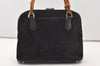 Authentic GUCCI Bamboo 2Way Shoulder Hand Purse Bag Suede Leather Black 2436J