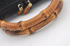 Authentic GUCCI Bamboo 2Way Shoulder Hand Purse Bag Suede Leather Black 2436J